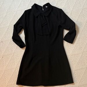Zara skater dress Peter pan bow collar black medium